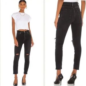Agolde Nico High Rise Slim Jean In Cassette Black Size 25